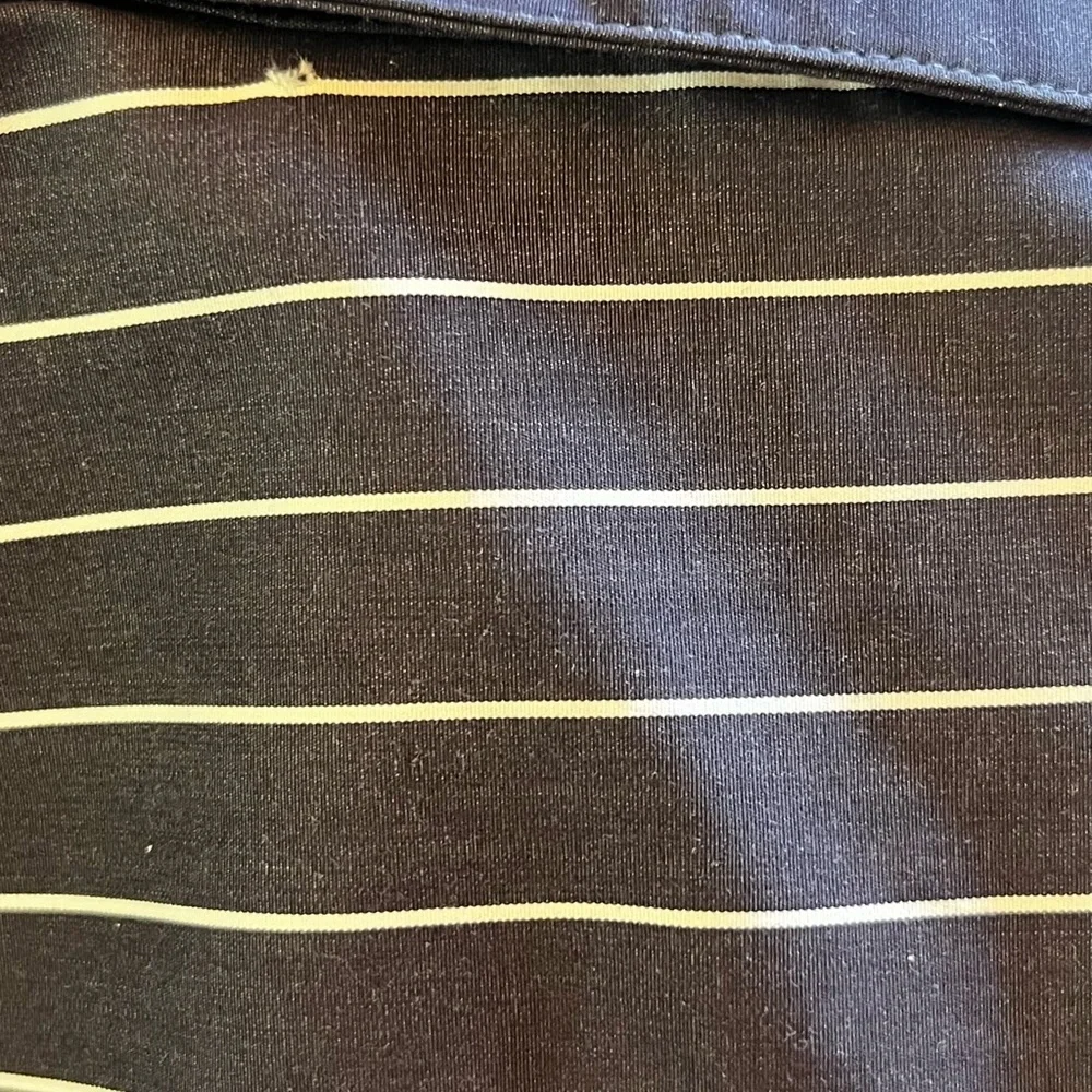 Theory Navy Pinstripe Cropped Button-Down Shirt Size Small - Picture 12 of 13